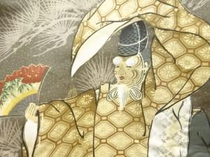 アンティーク　能役者模様男物長襦袢